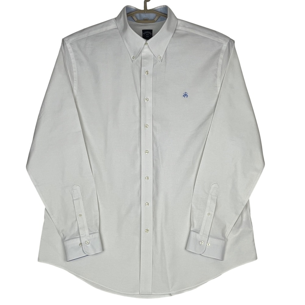 Brooks Brothers Shirt Mens 1XLT White Non-Iron Stretch Long Sleeve Button Down